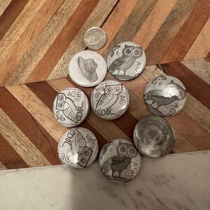 Greece Athenian Owl Design Buttons